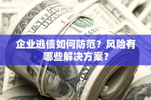 济南企业逃债如何防范？风险有哪些解决方案？